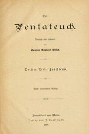 Cover of: Der Pentateuch