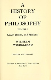 Cover of: A history of philosophy. by W. Windelband