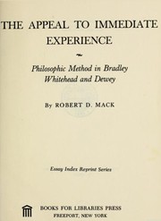 Cover of: The appeal to immediate experience by Robert D. Mack