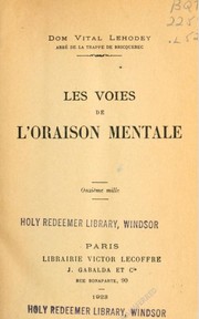 Cover of: Les voies de l'oraison mentale