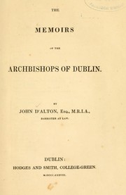 Cover of: Memoirs of the archbishops of Dublin