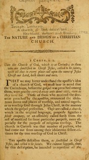 Cover of: A church of God described, the qualifications for membership stated, and Christian fellowship by Joseph Lathrop