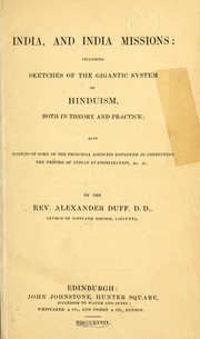 Cover of: India, and India missions by Duff, Alexander