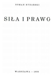 Cover of: Siła i Prawo