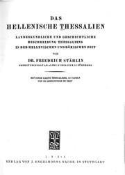 Das hellenische Thessalien by Friedrich Stählin
