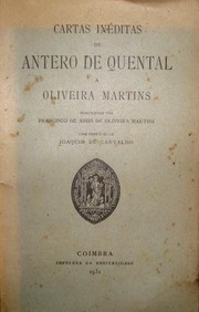 Cartas inéditas de Antero de Quental a Oliveira Martins by Antero de Quental