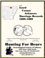 Early Izard County Arkansas Marriage Records 1889 by Nicholas Russell Murray