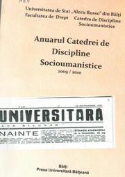 Cover of: Anuarul Catedrei de Discipline Socioumanistice, 2009/2010
