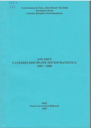 Cover of: Anuarul Catedrei Discipline Socioumanistice, 2007-2008 by Universitatea de Stat "Alecu Russo" din Bălţi