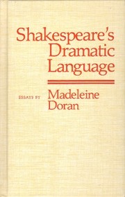 Cover of: Shakespeare's Dramatic Language by Madeleine Doran