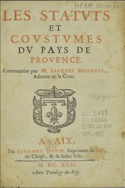 Cover of: Les Statuts et coustumes du pays de Provence by 