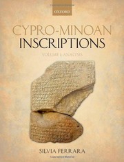 Cover of: Cypro-Minoan Inscriptions: Volume 1: Analysis