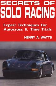 Secrets of solo racing by Watts, Henry.