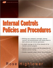 Cover of: Internal controls policies and procedures by Rose Hightower