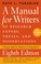 Cover of: A manual for writers of term papers, theses, and dissertations