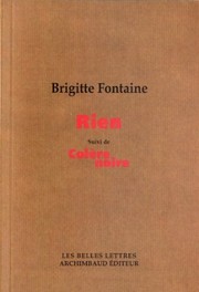 Cover of: Rien, suivie de Colère Noire by Brigitte Fontaine