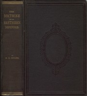 Cover of: The doctrine of the Brethren defended