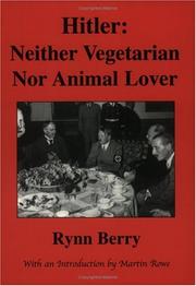 Cover of: Hitler, neither vegetarian nor animal lover