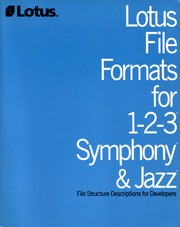 Lotus File Formats for 1-2-3 Symphony & Jazz by LOTUS