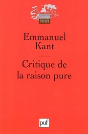 Cover of: Critique de la raison pure by 