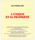 Cover of: L' unique Et Sa Propriété