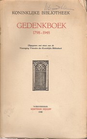 Cover of: Koninklijke Bibliotheek: gedenkboek, 1798-1948