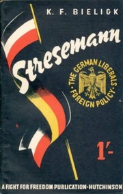 Cover of: Stresemann by Fritz K. Bieligk