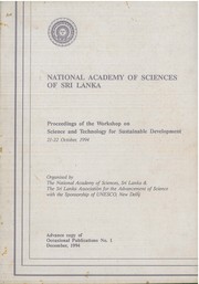 Cover of: Untitled: in National Academy of Sciences, Occational Publications No,1, 1994