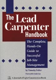 Cover of: lead carpenter handbook | Timothy Faller