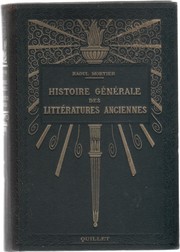 Cover of: Histoire générale des littératures anciennes