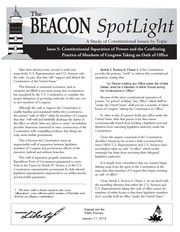 Cover of: Constitutional Separation of Powers and the Conflicting Practice of Members of Congress Taking an Oath of Office: The Beacon Spotlight, Issue #5