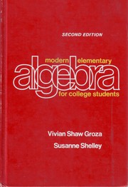 Cover of: Modern elementary algebra for college students