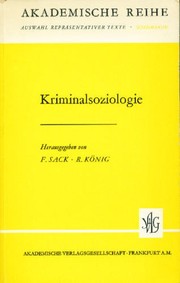 Cover of: Kriminalsoziologie