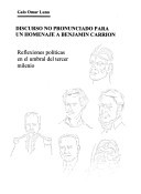 Cover of: Discurso no pronunciado para un homenaje a Benjamín Carrión by Galo Omar Luna