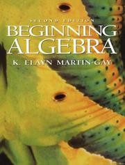 Cover of: Student Solutions Manual for Beginning Algebra by K. Elayn Martin-Gay