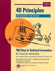 Cover of: 40 Principles Extended Edition: TRIZ Keys to Innovation