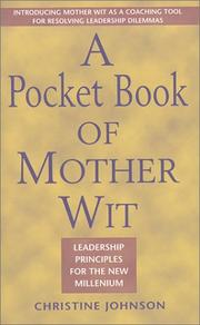 Cover of: A Pocket Book Of Mother Wit : Leadership Principles for the New Millennium