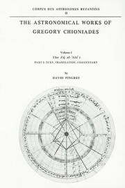 Cover of: The Astronomical Works of Gregory Chioniades by Grēgorios Chioniadēs