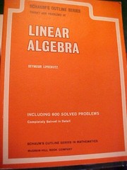 Cover of: Schaum's outline of theory and problems of linear algebra by Seymour Lipschutz