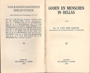 Cover of: Goden en menschen in Hellas by G. van der Leeuw