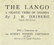 The Lango by Jack Herbert Driberg