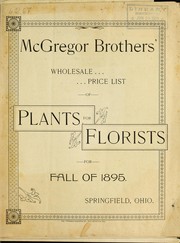 Cover of: McGregor Brothers' wholesale price list of plants for florists for fall of 1895