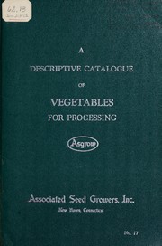 Cover of: Descriptive catalog of vegetables for processing