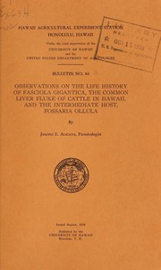 Observations on the life history of Fasciola gigantica by Joseph E. Alicata