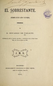 Cover of: El sobrestante: ane cdota en un acto y en verso