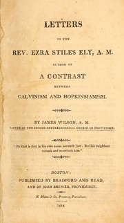 Cover of: Letters to the Rev. Ezra Stiles Ely... by James Wilson