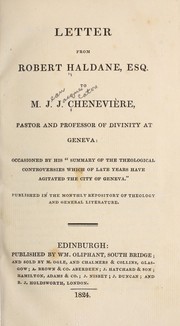 Letter from Robert Haldane, esq. to M.J.J. Chenevière by Haldane, Robert