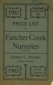 Cover of: 1902 price list of Fancher Creek Nurseries