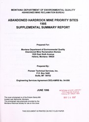 Cover of: Abandoned hardrock mine priority sites: 1995 supplemental summary report