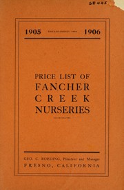 Cover of: Price list of Fancher Creek Nurseries
